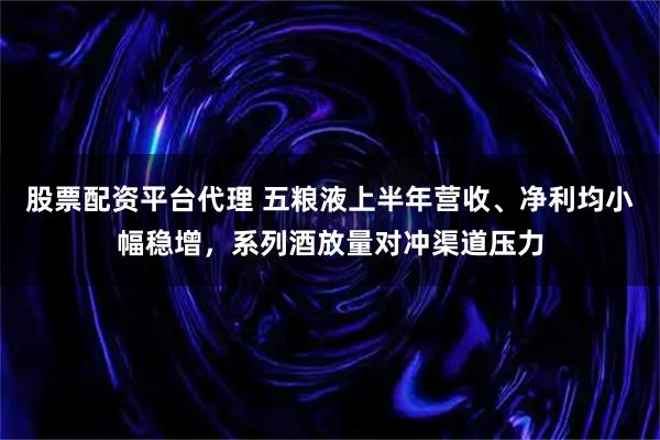 股票配资平台代理 五粮液上半年营收、净利均小幅稳增，系列酒放量对冲渠道压力